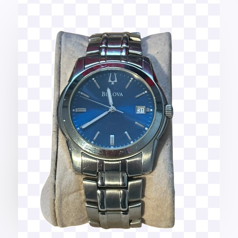 Bulova Silver and Blue Watch